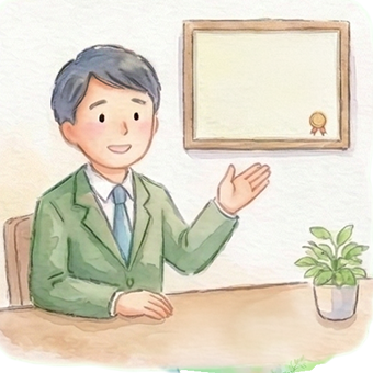 国家資格を持つ専門家のイラスト