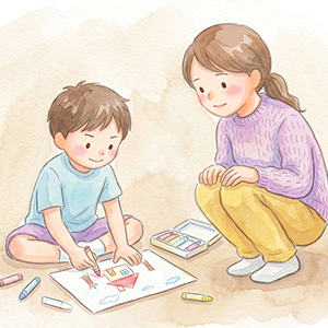 子どもの特性をそのまま受け止める母親のイラスト