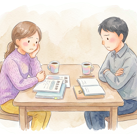 背を向ける子どものイラスト