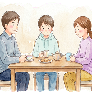 家族の役割を考えるイラスト
