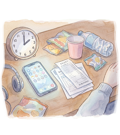 ゲームから離れられない子どものイラスト