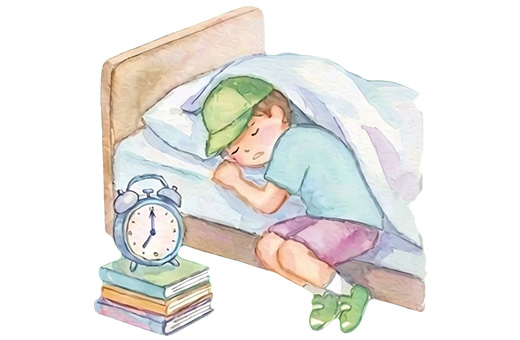 学校に行けない日が続く子どものイラスト