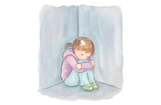 気分が落ち込む子どものイラスト