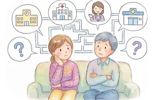 相談先がわからない様子のイラスト